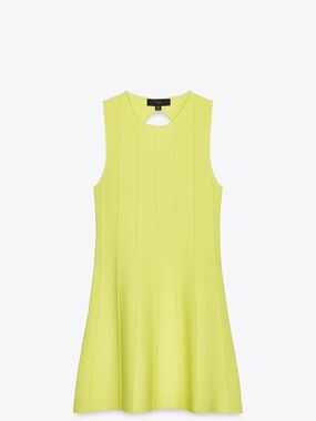Zara Neon Lime Sleeveless A-Line Dress